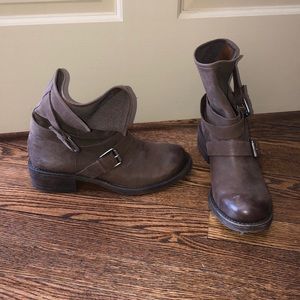 Lucky brand brown half calf boots